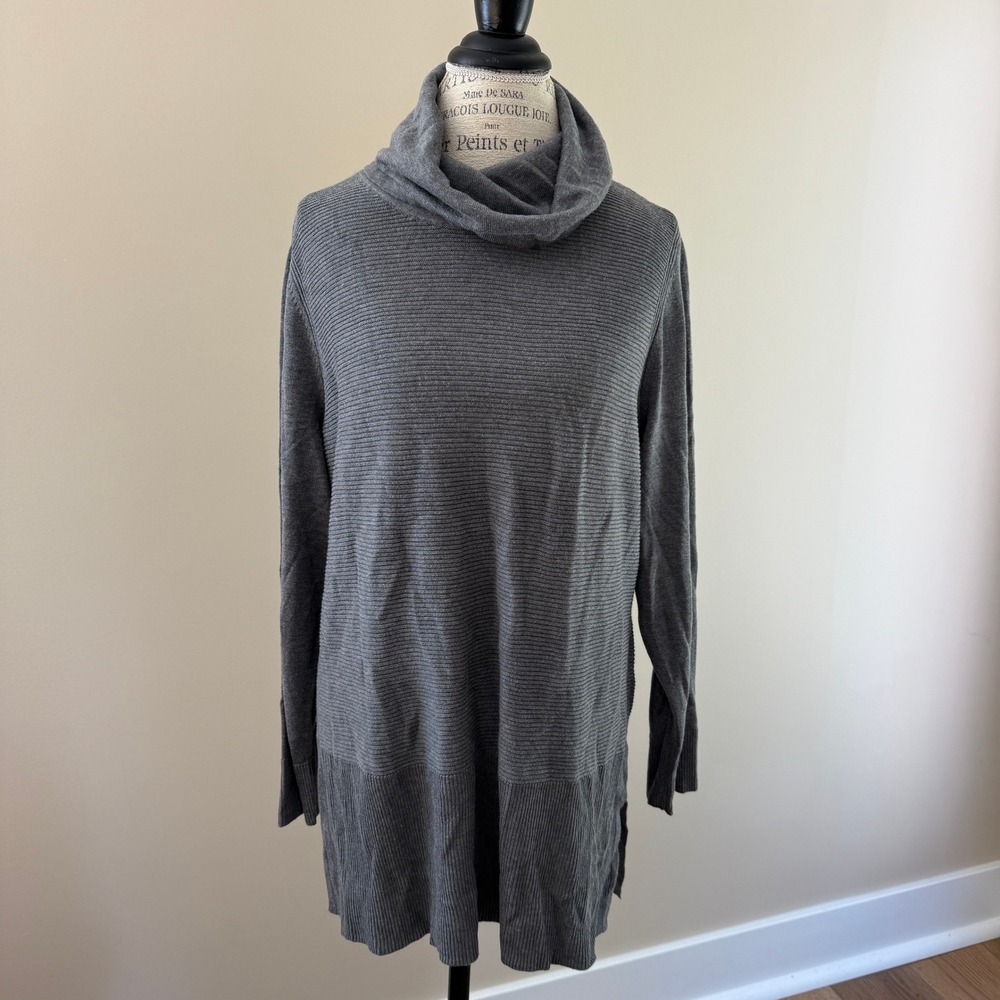 Adrienne Vittadini Women's Gray Turtleneck Sweater Size XXL